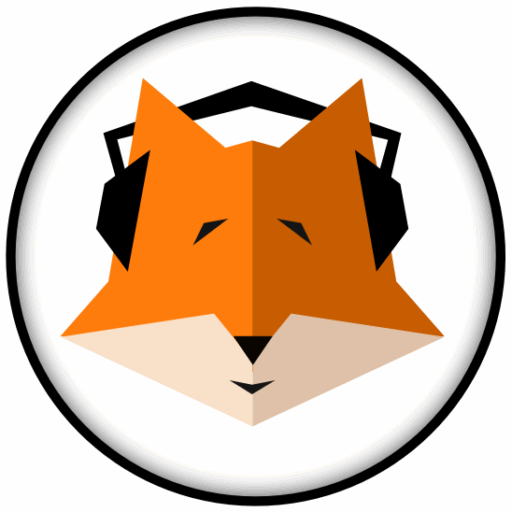 stilisierter Fuchs mit Kopfhörer